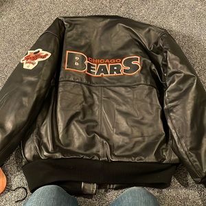 Chicago Bears Leather Jacket mens XL